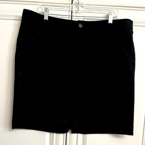 Merona Women’s Size 18 Black 100% Cotton Mini Skirt w/Front Zipper Four Pockets